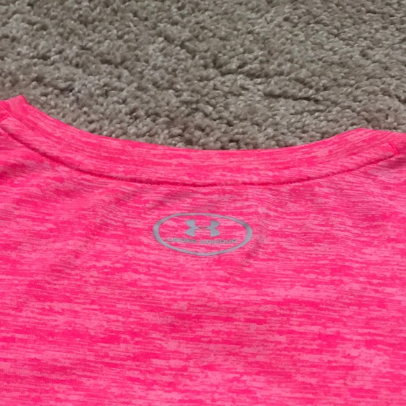 Under Armour Hot Pink Heathered Workout Top - Picture 3 of 3
